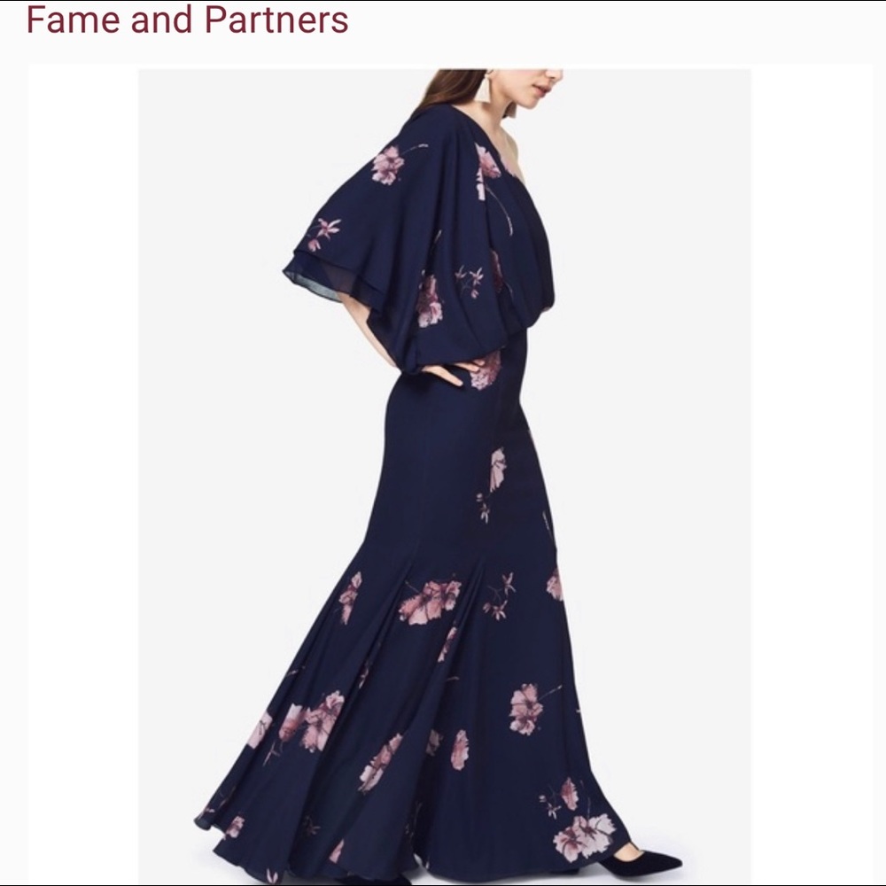 NWT FAME and PARTNERS floral printed one shoulder Dress size 0. - Picture 2 of 10
